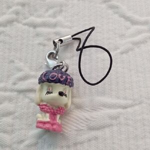Love Pink, Purple & Cream Poodle Cell Phone Charm Accessory Women